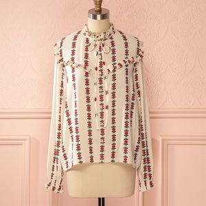 Ruffle button up blouse🌹